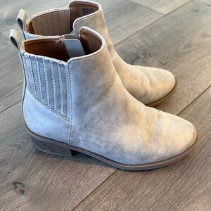 Girls Metallic Taupe Ankle Boots